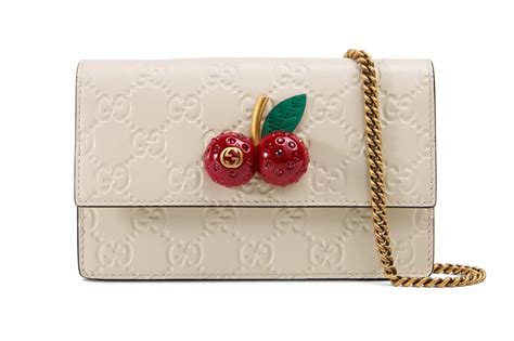 gucci cherry wallet white